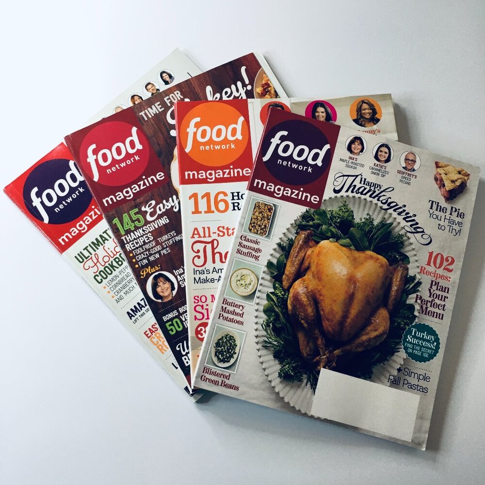 4 Food Network Magazines Lot